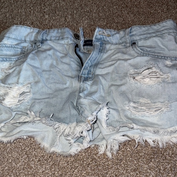 Aeropostale Light Blue Distressed Jean Shorts - Picture 1 of 1